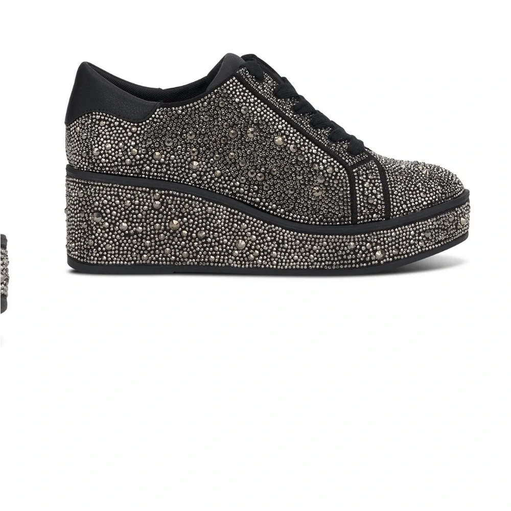 I.N.C INTERNATIONAL CONCEPTS BLACK SIZE 9 PEWTER BLING MACYS